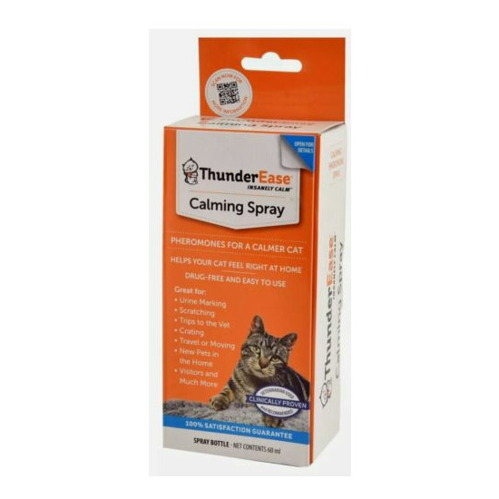 ThunderEase Cat Calming Pheromone 60ml Spray Powered by FELIWAY Reduce Anxiety image {1}