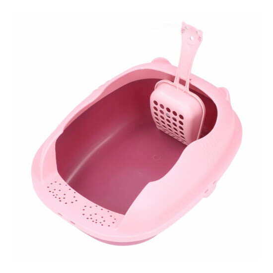 Semi Enclosed Litter Box Cat Litter Box Cats Dogs Small Pets Raspberry Pink S GR image {1}