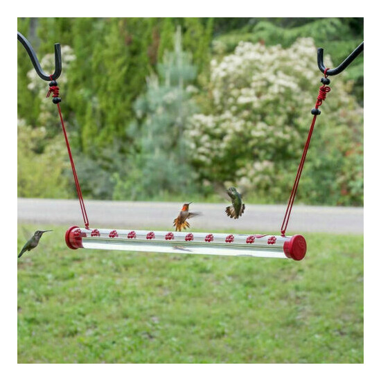 40cm Easy to Use Hummingbird Feeder w/ Hole Birds Feeding Pipe Outdoor Portable image {2}