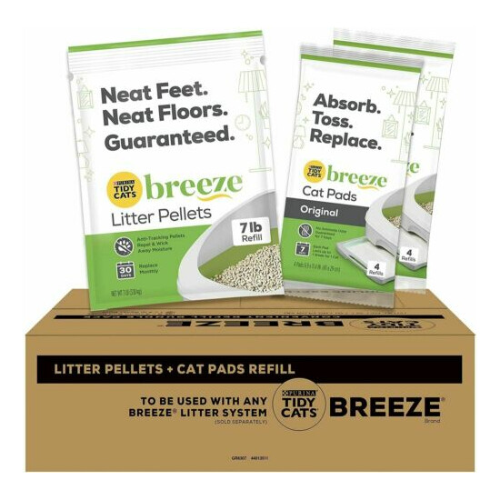 Purina Tidy Cats Breeze Cat Litter Pellets Refill W/ Odor Control 7 Lbs + Pads image {1}