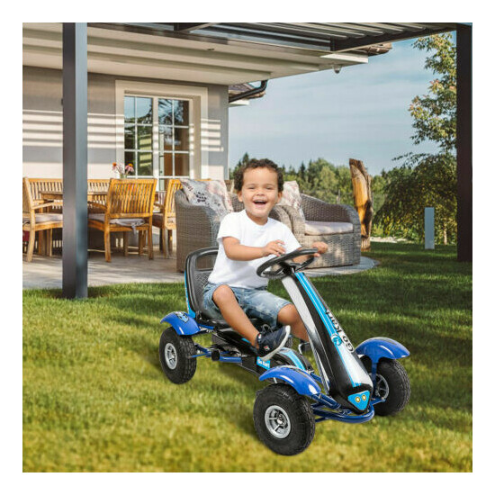 Go Karting Car Ride On Toy for Kids Go Kart Pedal Scooter w/ Brake Toddler Gift  image {8}