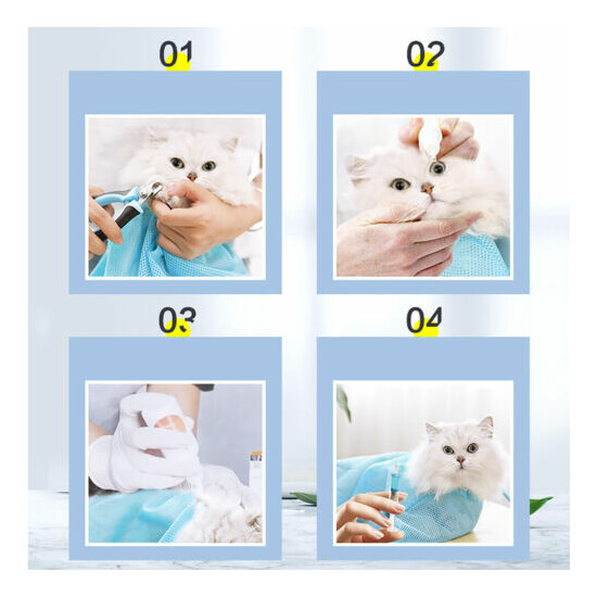Cat Grooming Bath Bag Pet Bathing Nail Trimming Injecting Anti Scratch Bite Mesh image {3}
