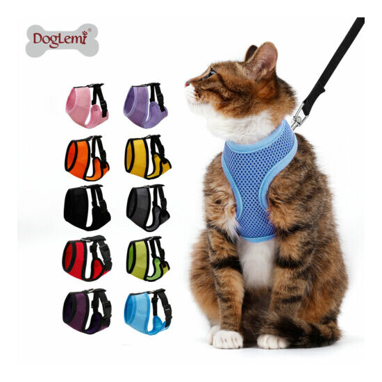 Mew Cat Harness Lightweight, Adjustable Kitty Vest, Escape Proof, meow meow image {2}