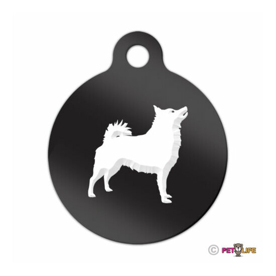 Schipperke Engraved Keychain Round Tag w/tab Many Colors image {1}