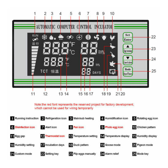 5 Modes Xm-18S Controller Chicken Duck Incubation Humidity Temperature Sensor image {4}