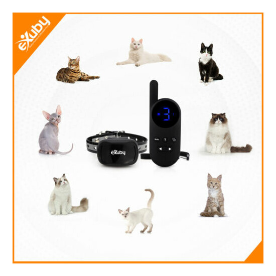 Small Cat Shock Collar w/Remote - Sound, Vibrate & Shock Mode - (Black/White) image {4}