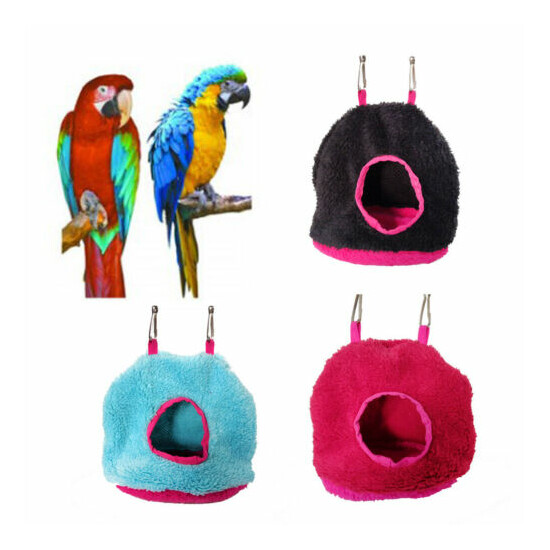 Pet Birds Parrot Nest Tent Hammock Cave Cage Round winter Warm Hanging Bed Swing image {4}