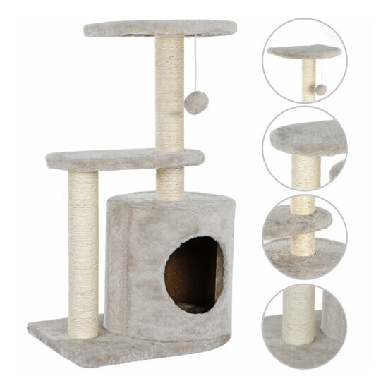 Cat Tree Luxury Cat Tower with Condo Fully Wrapped Scratching Sisal Posts image {1}