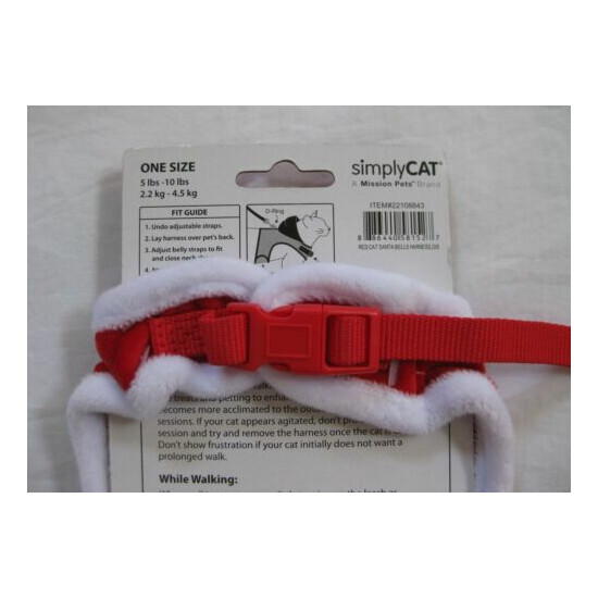 NEW Simply Cat Harness Holiday Christmas Xmas Bells Red Santa Suit 5-10 lbs image {4}