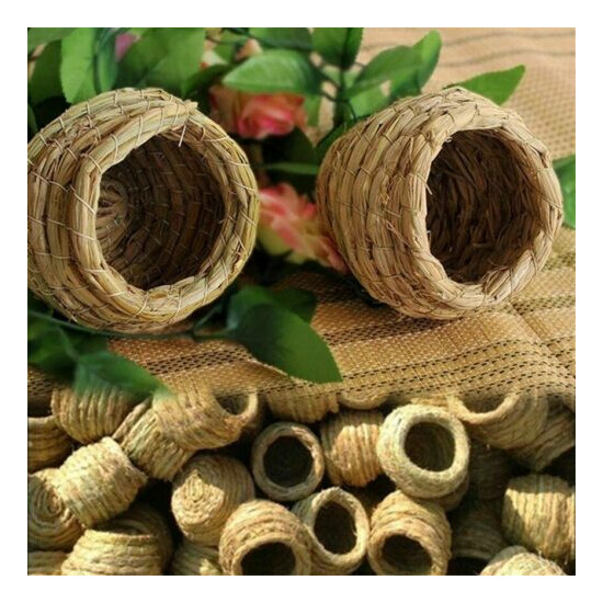 Natural Straw Bird Nest Handmade Pigeon House Parrot Bedroom Nest Warm Pet Cages image {3}
