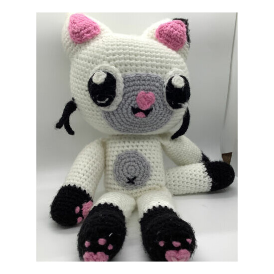 16 inch hand knitted cat  image {8}