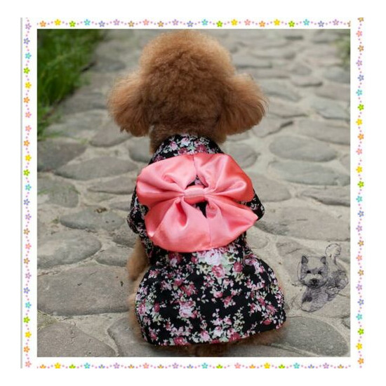Dog Clothes Pet Dress Kimono Apparel For Dog Cat Puppy Costume Skirt Clothing image {1}