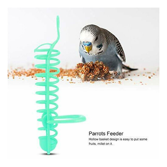 Parrots Feeder Basket Plastic Food Fruit Feeding Perch Stand Holder for Pet B... image {4}