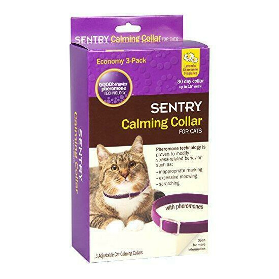 SENTRY Calming Collar for Cats, Up to 15-Inch Neck, Includes Three Cat Calming image {4}