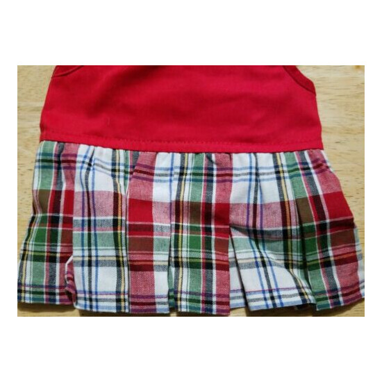 NEW PETCO CAT DOG RED PLAID DRESS PLEATED SKIRT COSTUME CLOTHES HOOK LOOP CLOSE image {4}