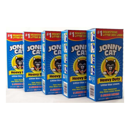 Jonny Cat Litter Box Liners, Heavy Duty, Jumbo 5 Per Box (5 Pack/Boxes) image {1}