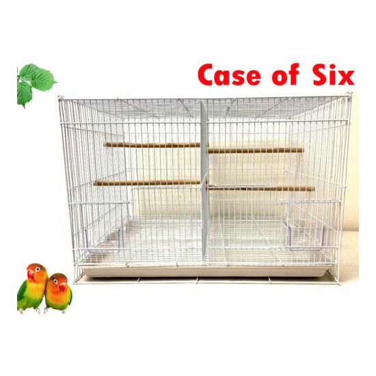 Case of 6 Aviary Canary Breeding Flight Bird With Center Divider Cages 24x16x16H image {2}
