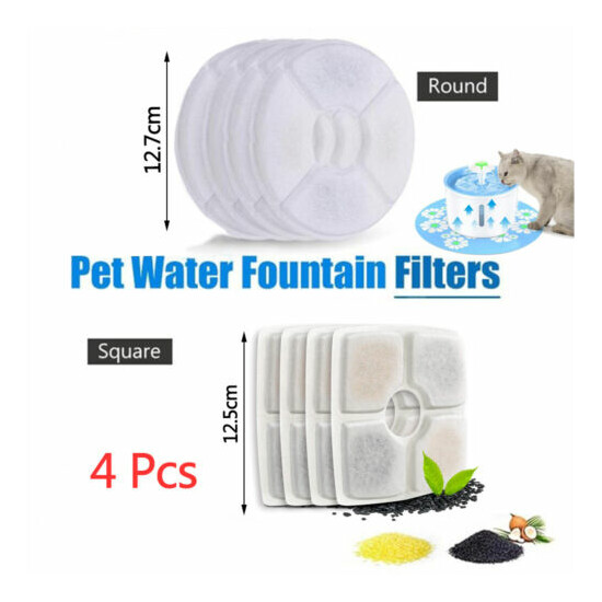 Cat Automatic Water Pet Fountain Carbon Replacement Filters Flower Round&Square image {2}