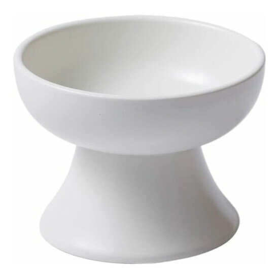 nyagomi Raised Cat Food Bowl Elevated MINO Ceramics Large, White  image {2}