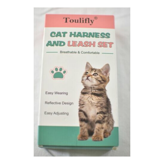 toulifly cat harnes & leash set reflective adjustable size small image {6}
