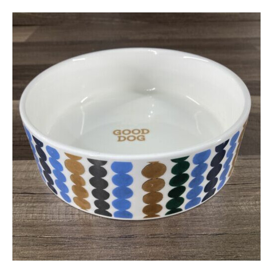 Fringe Studio Designer Ceramic DOG Food & Water Bowl Set Pattern GOOD BEST DOG image {4}