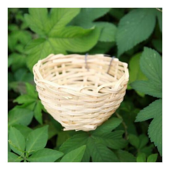 Handwoven Bamboo Bird Nest Cage House Hatching Breeding Cave for Parrot Canary  image {3}