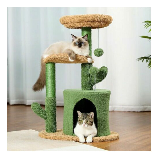 32" Sturdy Cat Tree Tower Activity Center Large Playing House Condo Rest Cat image {1}