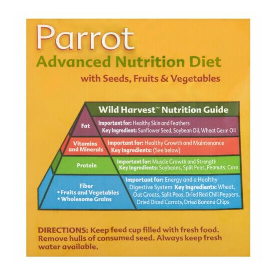 Wild Harvest Parrot Advanced Nutrition Diet Dry Bird Food, 8 lbs image {4}