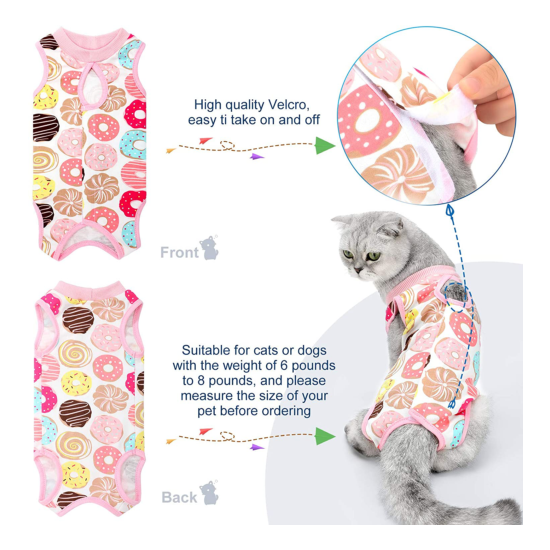 4 Pieces Cat Recovery Suits Recovery Body Wraps Breathable Kittens Recovery Clot image {3}