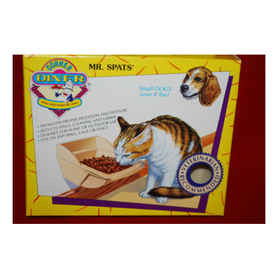 Mr. Spats' Corner Diner Wall Mounted Pet Dish Feeder Cat Dog Free Shipping image {2}