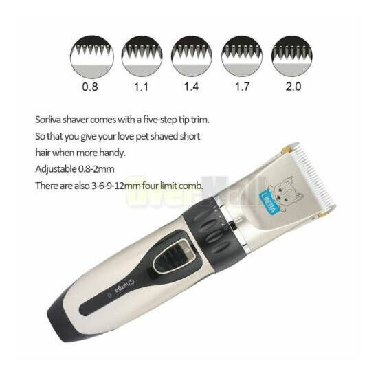 Low Noise Electric Cordless Cat Grooming Trimming Kit Pet Dog Shave Clipper Hair image {3}
