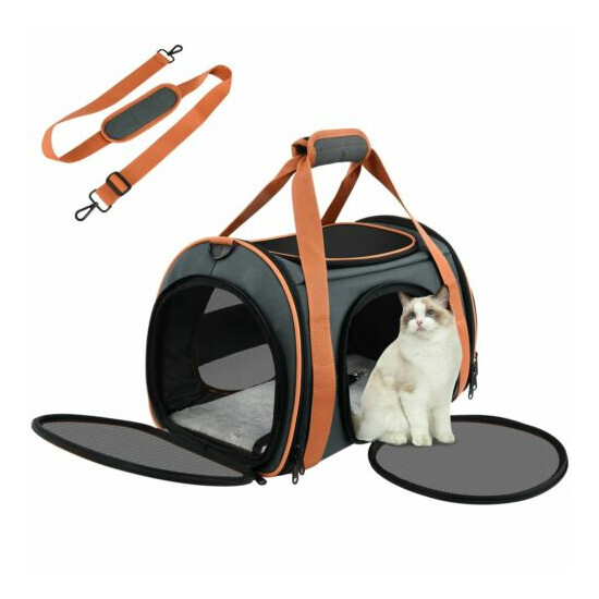 Foldable Transport Pet Dog Carrier Bag Travel Carrier Bag with soft mattress image {1}
