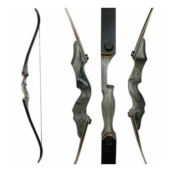 Black Hunter Professional 60 inch Archery Takedown recurve bow equipped Hands 30-50lb  Thumb {1}