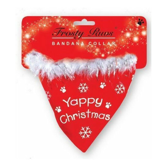 2 X Cute Christmas Dog Bandana Collar Yappy Christmas Xmas Dogs Gifts Presents image {1}