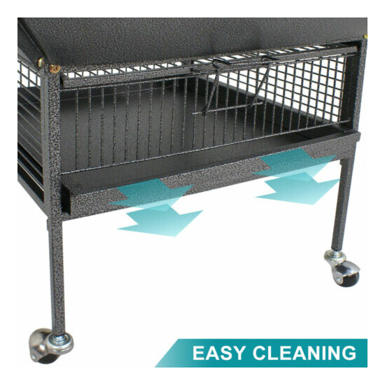 61" Large Bird Cage Top Play Power Coated Steel Best Pet House EZ USE Non Toxic image {3}