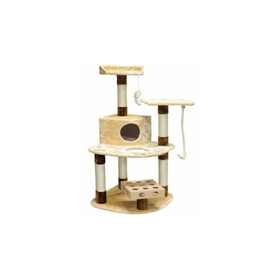 IQ Busy Box Cat Tree House Toy Condo Pet Furniture, 32 W x 25 L x 48 H in. image {1}