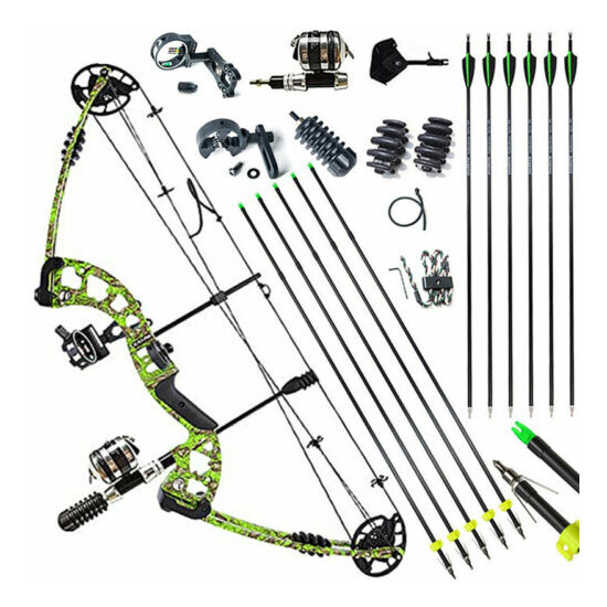 Compound Bow Carbon Arrows Set 30-55lbs Adjustable Archery Bow Shooting Hunting Thumb {1}