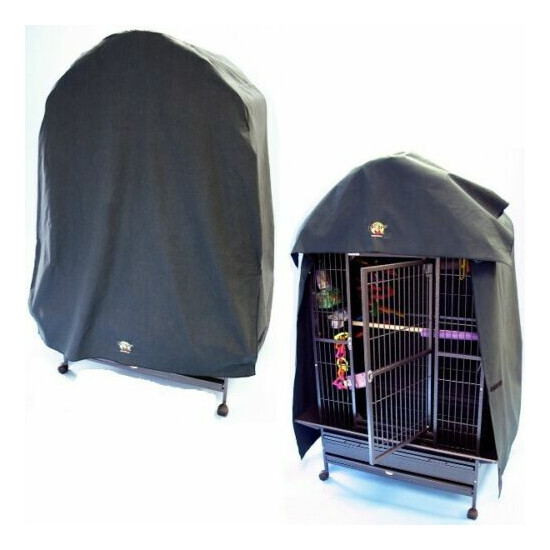 Universal 46" x 30" High Quality Dome Top Black Bird Cage Cover - 4630DT image {1}