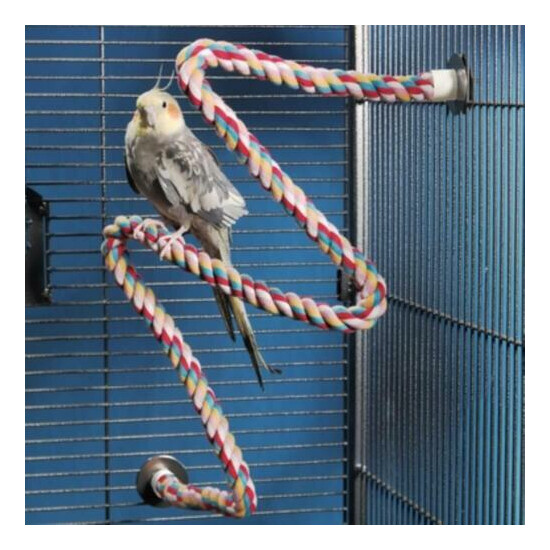JW Twists & Bends Parrot Perch For Birds Flexible Multi-color Rope, 32" image {2}
