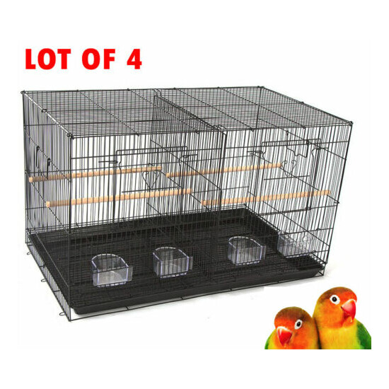 Lot of 4 Large Breeding Flight Aviary Canary Bird Cages 30x18x18"H W/Divider  image {1}