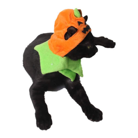 Halloween Pumpkin Cat Hat Cat Cosplay Costume Cap Kitty Cat Collar NEW image {4}