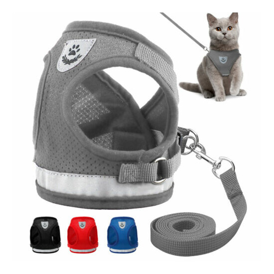 Kitted Cat Dog Harness Lead Leash Set Soft Dog Vest Pets Puppy Breathable Vest image {1}