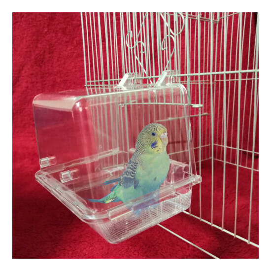Parrot Bath Box Bird Cage Accessory Supplies Bathing Tub for Pet Brids Canary** image {1}