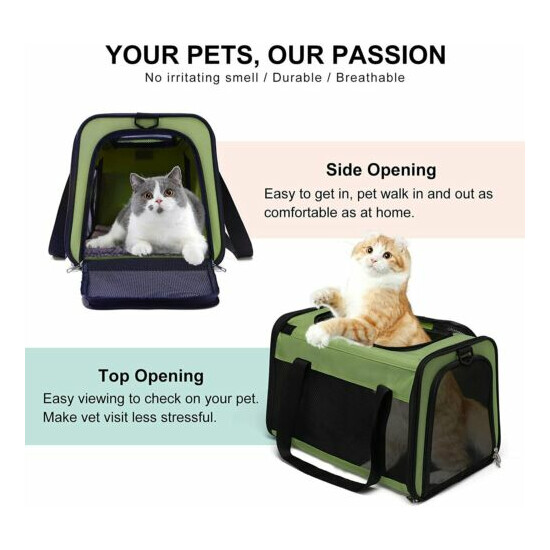 Cat & Small Dog Duffel Travel Carrier Bag Green Large 19" NEW image {4}