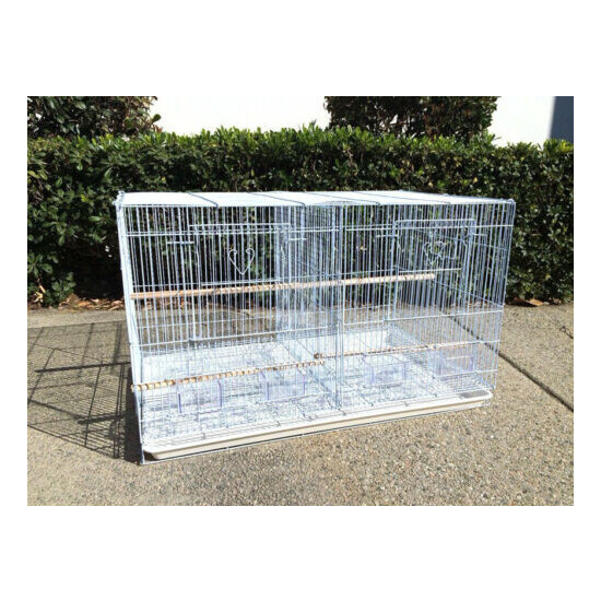 30" Large Aviary Breeding Finch Parakeet Finch Flight Bird Cage With Divider image {1}