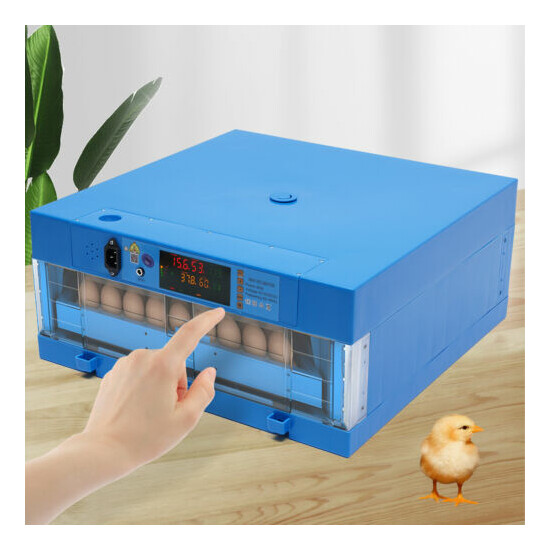 64 Eggs Digital Incubator Hatcher Poultry Hatching Machine Automatic Turning image {2}