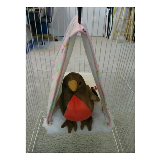 Washable Bird Hammock Tent - Pink with Giraffes and Monkeys image {2}