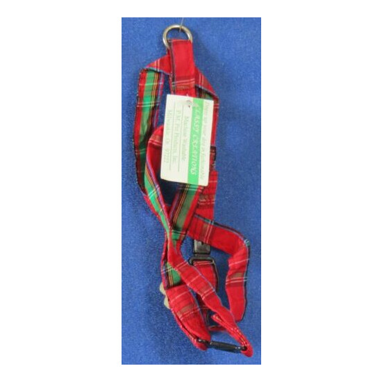 NEW Pet KITTY HARNESS Standard CAT Red & Green CHRISTMAS PLAID Adjustable image {1}