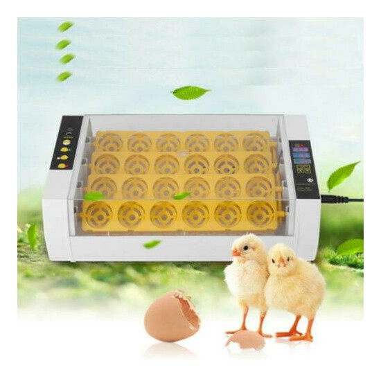 New 24Eggs Automatic Egg Incubator Turner Chicken Duck Quail Goose Heater Yellow image {1}