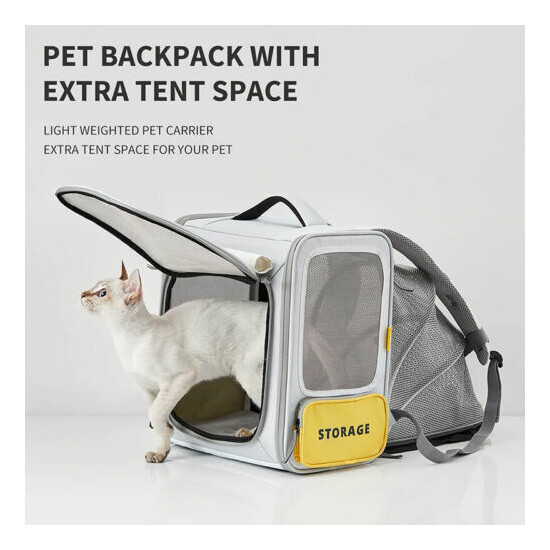 PETKIT Foldable Pet Cat Backpack Tent Dog Carrier Mesh Bag Breathable Travel Bag image {4}